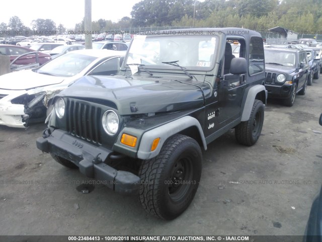 1J4FA39S45P309833 - 2005 JEEP WRANGLER X GREEN photo 2