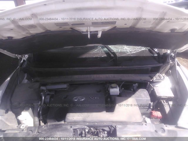 5N1AL0MN2DC319739 - 2013 INFINITI JX35 WHITE photo 10