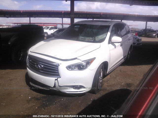 5N1AL0MN2DC319739 - 2013 INFINITI JX35 WHITE photo 2