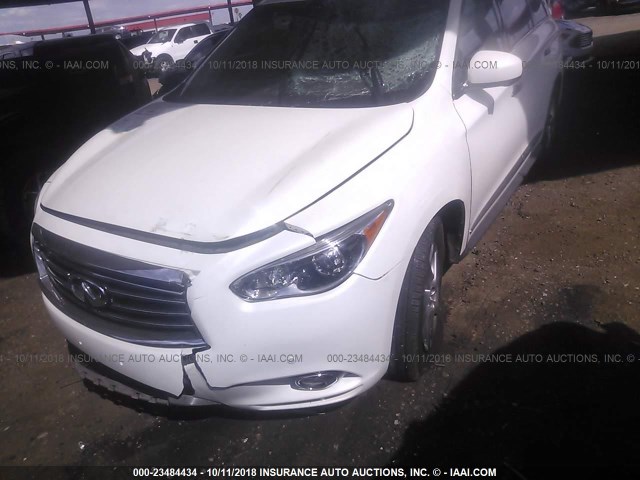 5N1AL0MN2DC319739 - 2013 INFINITI JX35 WHITE photo 6