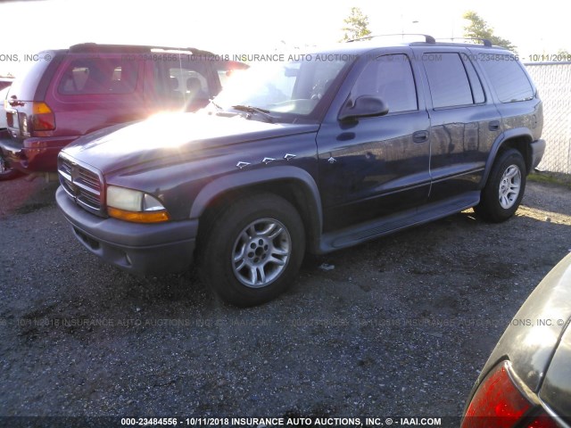 1D4HR38N93F531289 - 2003 DODGE DURANGO SPORT BLUE photo 2