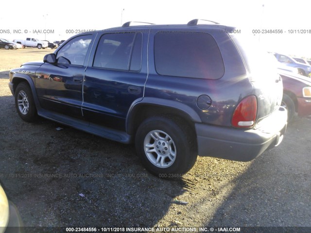 1D4HR38N93F531289 - 2003 DODGE DURANGO SPORT BLUE photo 3