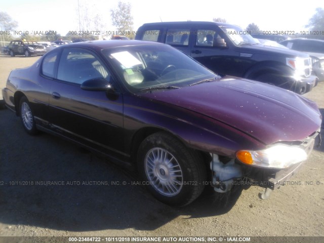 2G1WW12E329225232 - 2002 CHEVROLET MONTE CARLO LS MAROON photo 1