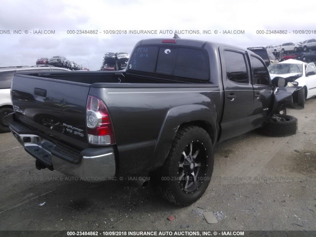 5TFJU4GN2FX088048 - 2015 TOYOTA TACOMA DOUBLE CAB PRERUNNER GRAY photo 4