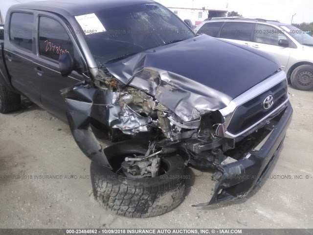 5TFJU4GN2FX088048 - 2015 TOYOTA TACOMA DOUBLE CAB PRERUNNER GRAY photo 6