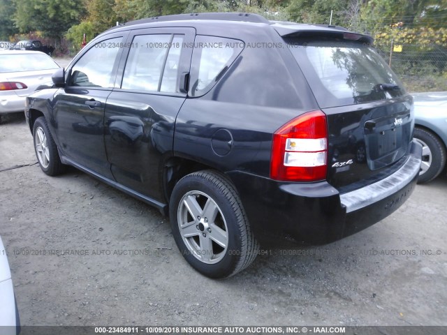 1J8FF47W77D369363 - 2007 JEEP COMPASS BLACK photo 3