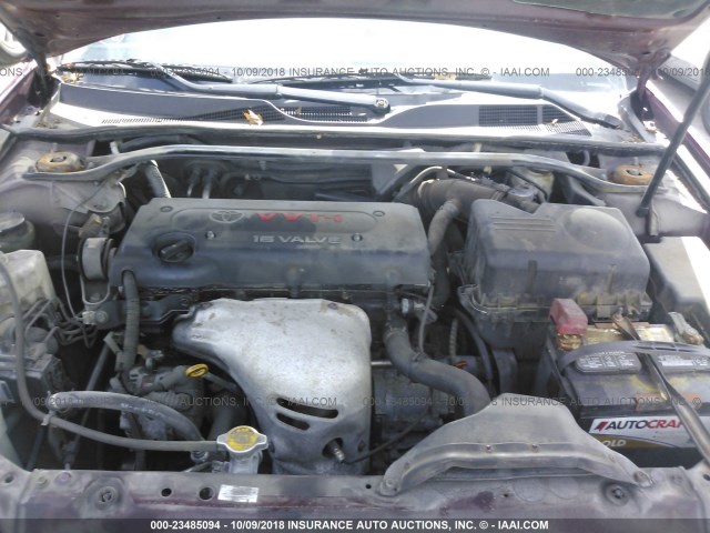 4T1BE32K75U392657 - 2005 TOYOTA CAMRY LE/XLE/SE RED photo 10