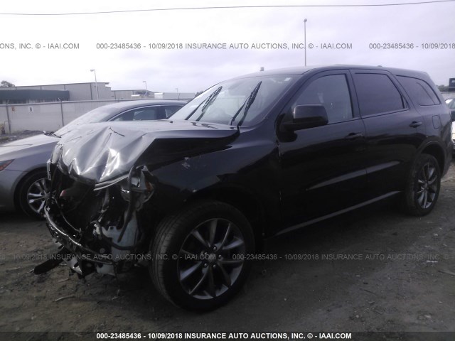 1C4RDHAGXEC974418 - 2014 DODGE DURANGO SXT BLACK photo 2