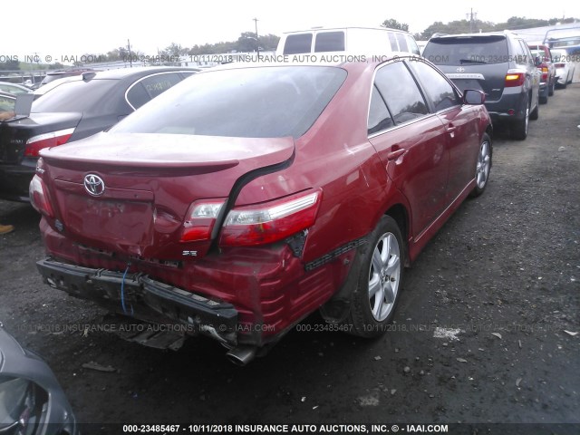 4T1BE46K47U101308 - 2007 TOYOTA CAMRY NEW GENERAT CE/LE/XLE/SE RED photo 4