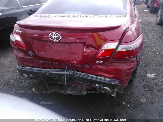 4T1BE46K47U101308 - 2007 TOYOTA CAMRY NEW GENERAT CE/LE/XLE/SE RED photo 6