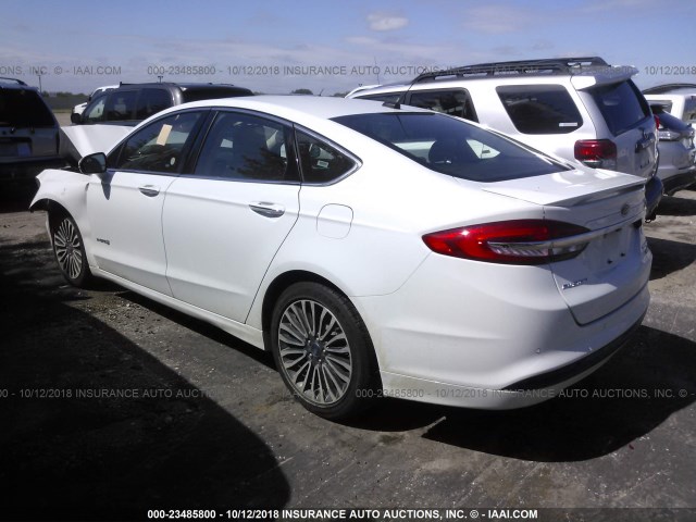 3FA6P0RU6JR141240 - 2018 FORD FUSION TITANIUM/PLATINUM HEV WHITE photo 3