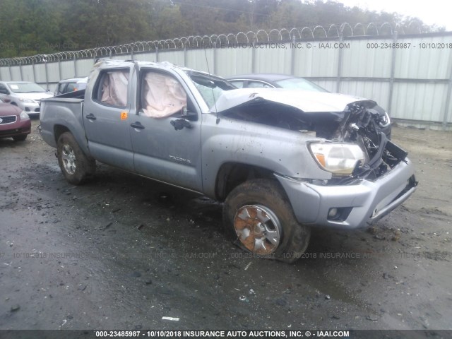 5TFJU4GN9FX075149 - 2015 TOYOTA TACOMA DOUBLE CAB PRERUNNER GRAY photo 1