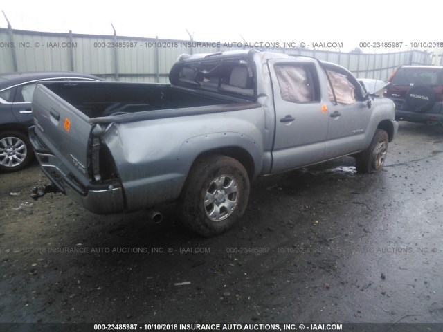 5TFJU4GN9FX075149 - 2015 TOYOTA TACOMA DOUBLE CAB PRERUNNER GRAY photo 4