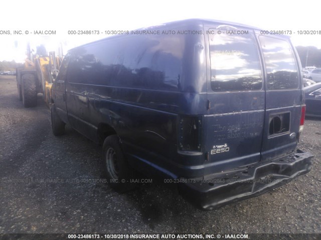 1FTSS34L83HB56978 - 2003 FORD ECONOLINE E350 SUPER DUTY VAN Dark Blue photo 3