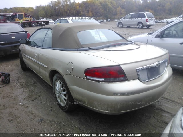 1C3EL55U11N653550 - 2001 CHRYSLER SEBRING LXI GOLD photo 3