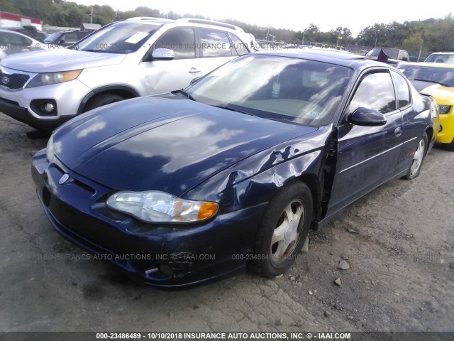 2G1WX15K619318629 - 2001 CHEVROLET MONTE CARLO SS BLUE photo 2