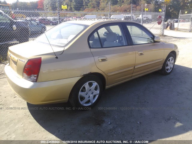 KMHDN46D54U742473 - 2004 HYUNDAI ELANTRA GLS/GT GOLD photo 4