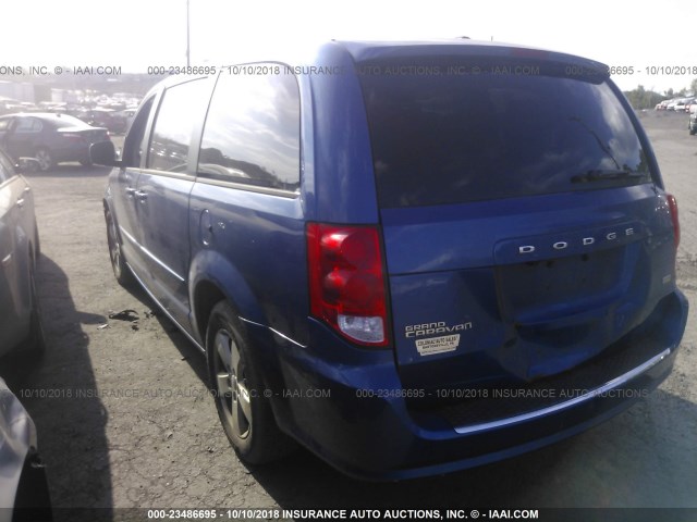 2C4RDGBG3DR791814 - 2013 DODGE GRAND CARAVAN SE BLUE photo 3