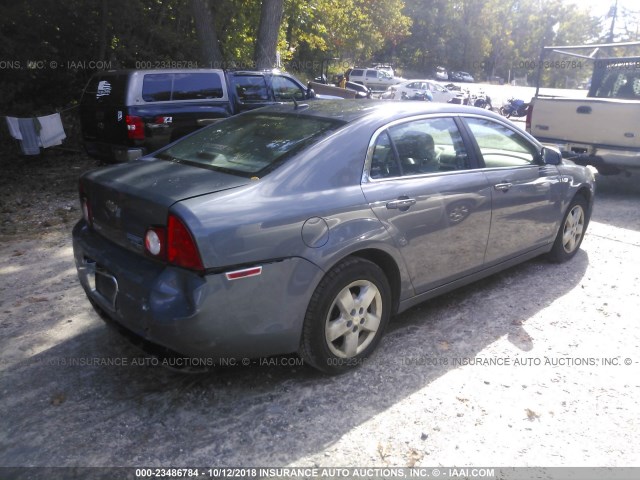 1G1ZG57B684191069 - 2008 CHEVROLET MALIBU LS ნაცრისფერი ფოტო 4