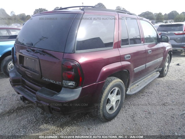 1GNDT13S842441081 - 2004 CHEVROLET TRAILBLAZER LS/LT RED photo 4