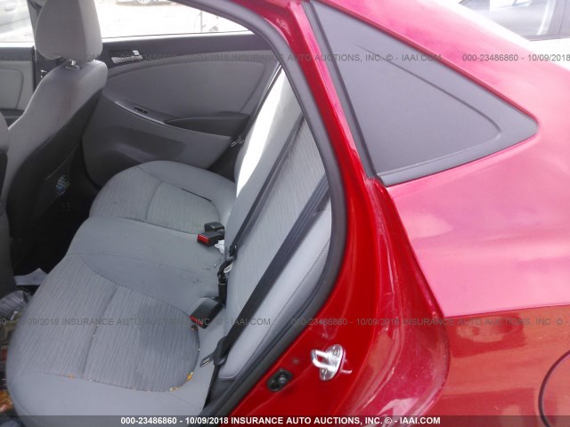 KMHCT4AE9HU338289 - 2017 HYUNDAI ACCENT SE RED photo 8