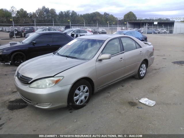 4T1BE32K02U531717 - 2002 TOYOTA CAMRY LE/XLE/SE GOLD photo 2