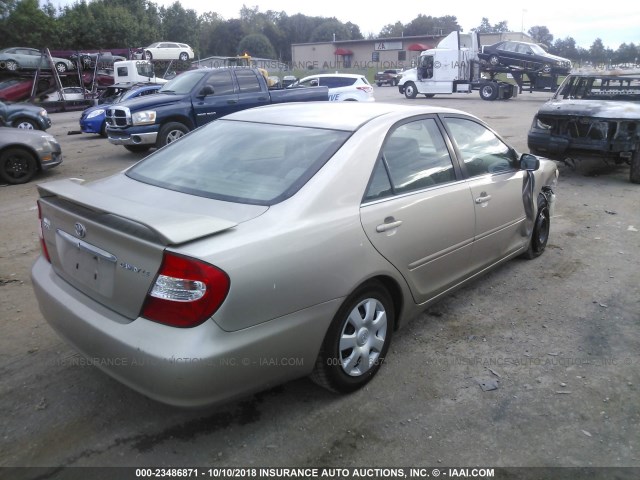 4T1BE32K02U531717 - 2002 TOYOTA CAMRY LE/XLE/SE GOLD photo 4