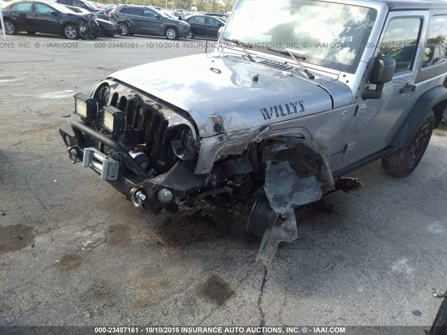 1C4AJWAG5FL672157 - 2015 JEEP WRANGLER SPORT GRAY photo 6