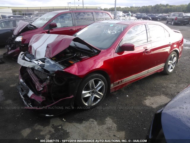 3FAHP0KC6BR219124 - 2011 FORD FUSION SPORT MAROON photo 2