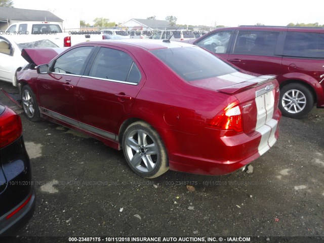 3FAHP0KC6BR219124 - 2011 FORD FUSION SPORT MAROON photo 3