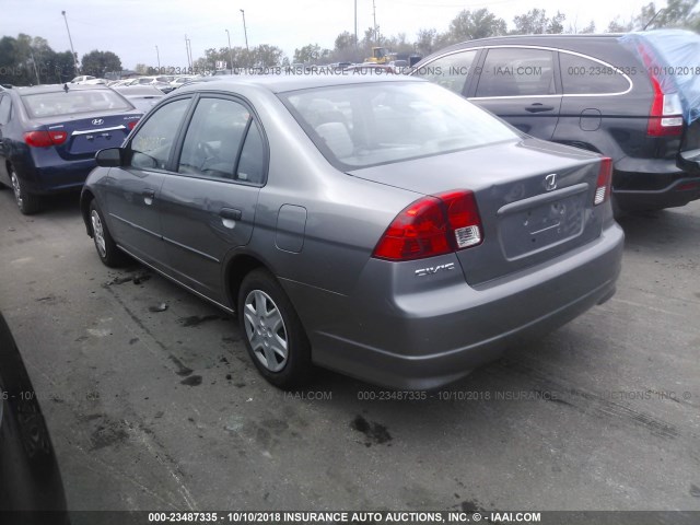 1HGES16365L026021 - 2005 HONDA CIVIC DX VP GRAY photo 3