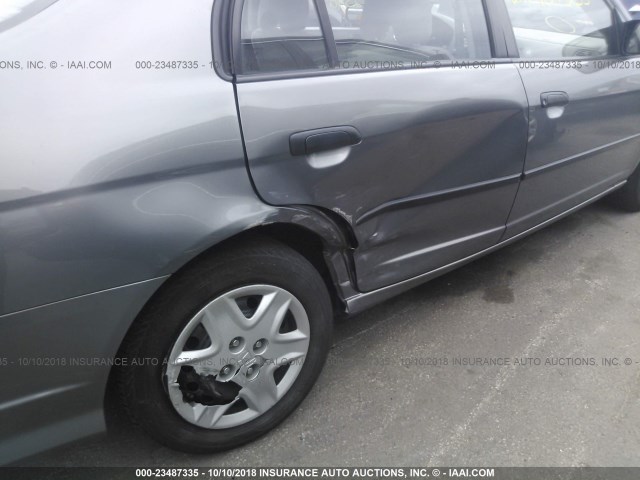 1HGES16365L026021 - 2005 HONDA CIVIC DX VP GRAY photo 6