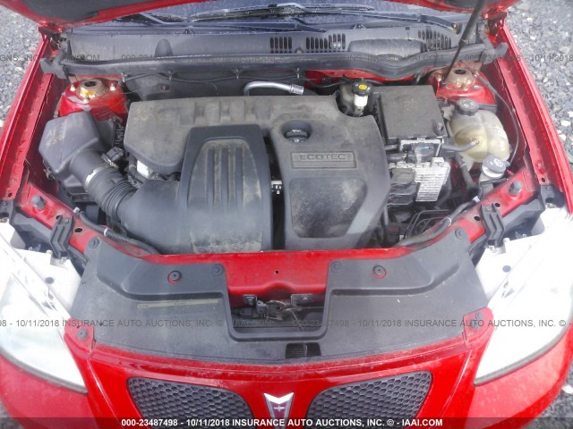 1G2AN15B677113043 - 2007 PONTIAC G5 GT RED photo 10