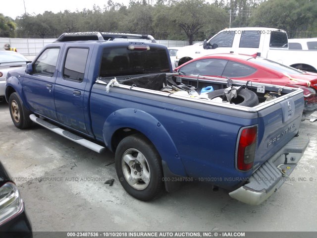 1N6ED29X12C351892 - 2002 NISSAN FRONTIER CREW CAB XE/CREW CAB SE BLUE photo 3