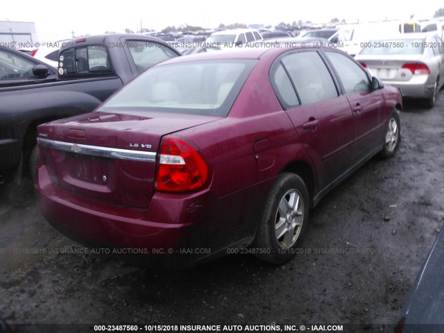 1G1ZT528X4F149509 - 2004 CHEVROLET MALIBU LS მუქწითელი ფოტო 4