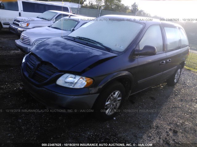 1D4GP25R07B101814 - 2007 DODGE CARAVAN SE BLUE photo 2