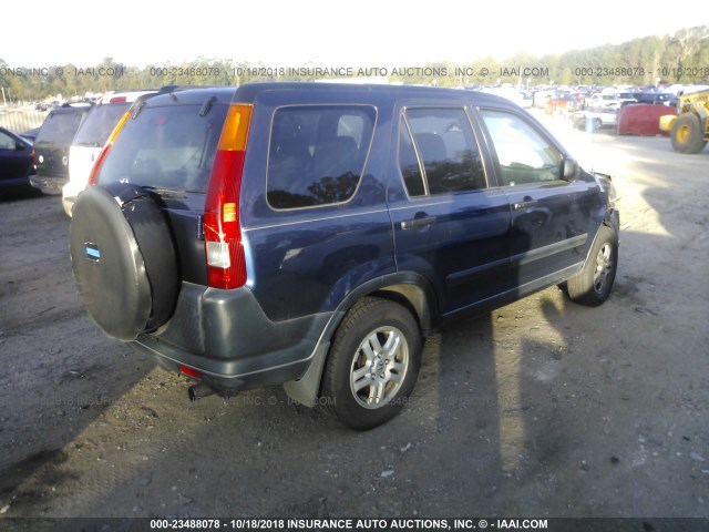 JHLRD78863C022329 - 2003 HONDA CR-V EX Dark Blue photo 4