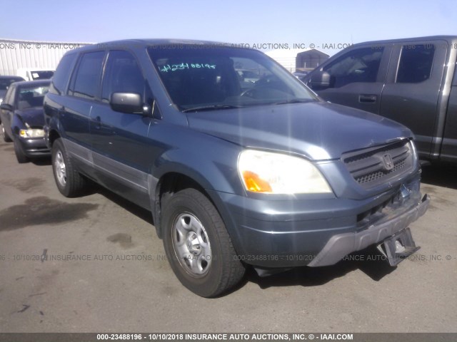 2HKYF18115H543288 - 2005 HONDA PILOT LX BLUE photo 1