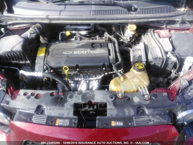 1G1JA5SH2D4115028 - 2013 CHEVROLET SONIC LS 红色 照片 10