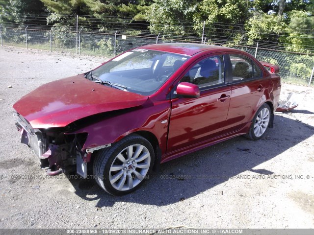 JA3AU86U68U001092 - 2008 MITSUBISHI LANCER GTS RED photo 2