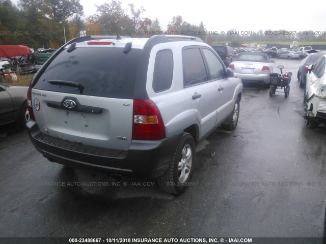 KNDJE723757071278 - 2005 KIA NEW SPORTAGE  SILVER photo 4