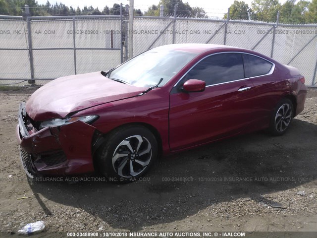 1HGCT1B32GA006678 - 2016 HONDA Accord LX-S RED photo 2