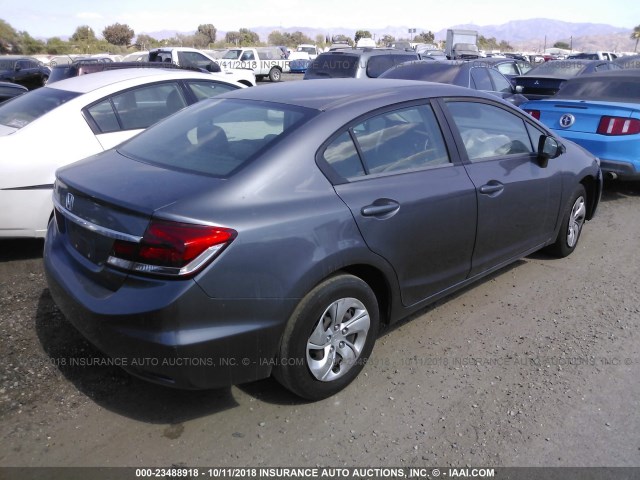 19XFB2F54EE226947 - 2014 HONDA CIVIC LX GRAY photo 4