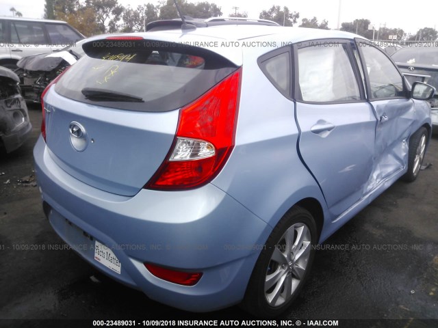 KMHCU5AEXCU043049 - 2012 HYUNDAI ACCENT GLS/GS/SE Light Blue photo 4