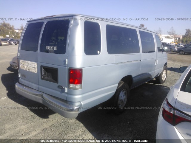 1FBSS31S6XHA87892 - 1999 FORD ECONOLINE E350 SUPER DUTY WAGON BLUE photo 4