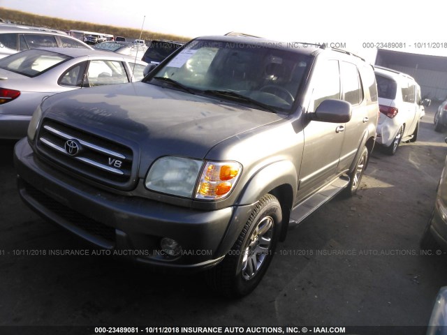 5TDZT38A84S234564 - 2004 TOYOTA SEQUOIA LIMITED GRAY photo 2