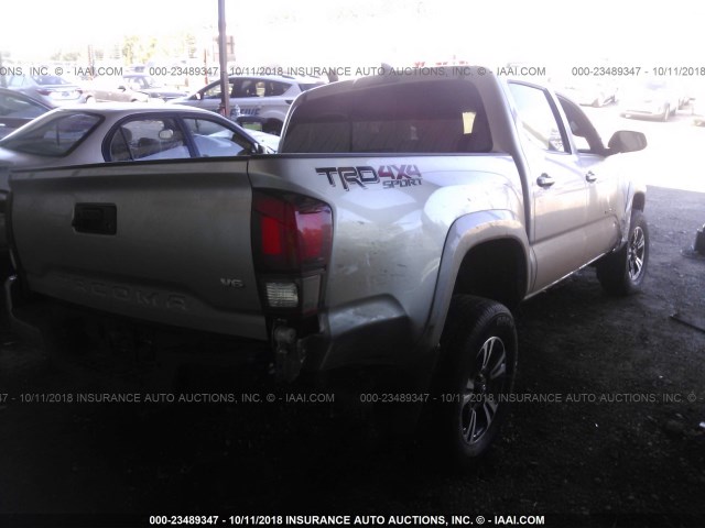 5TFCZ5AN5JX151211 - 2018 TOYOTA TACOMA DBL CAB/SR/TRDSPT/OR/PRO ვერცხლისფერი ფოტო 4