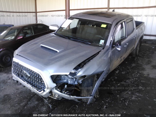 5TFCZ5AN5JX151211 - 2018 TOYOTA TACOMA DBL CAB/SR/TRDSPT/OR/PRO ვერცხლისფერი ფოტო 6