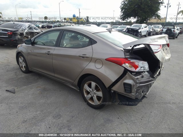 5NPDH4AE8DH328383 - 2013 HYUNDAI ELANTRA GLS/LIMITED Champagne photo 3