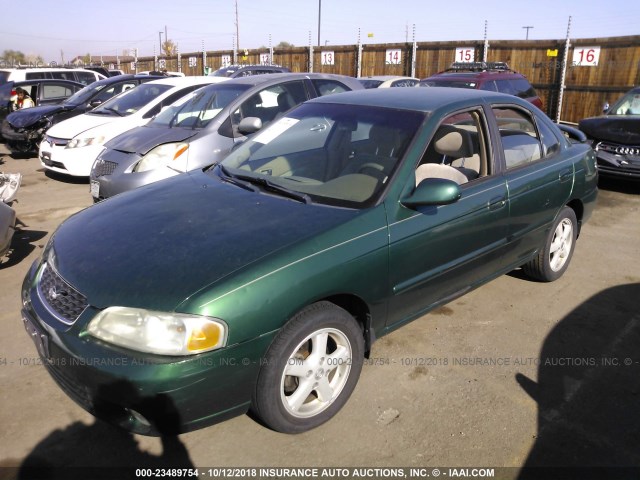 3N1CB51D62L642589 - 2002 NISSAN SENTRA XE/GXE GREEN photo 2